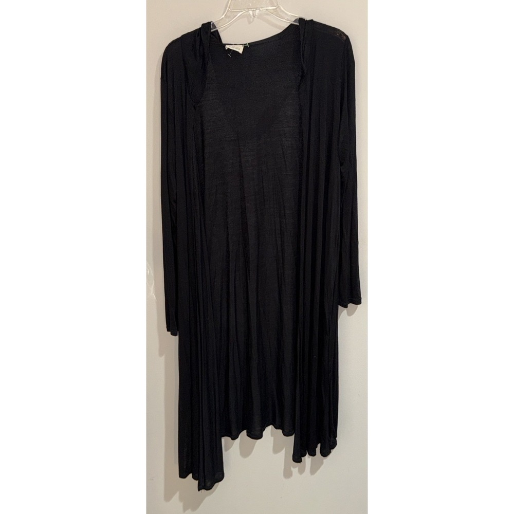 CAUTION TO THE WIND Women's Black Hooded Cardigan Sweater